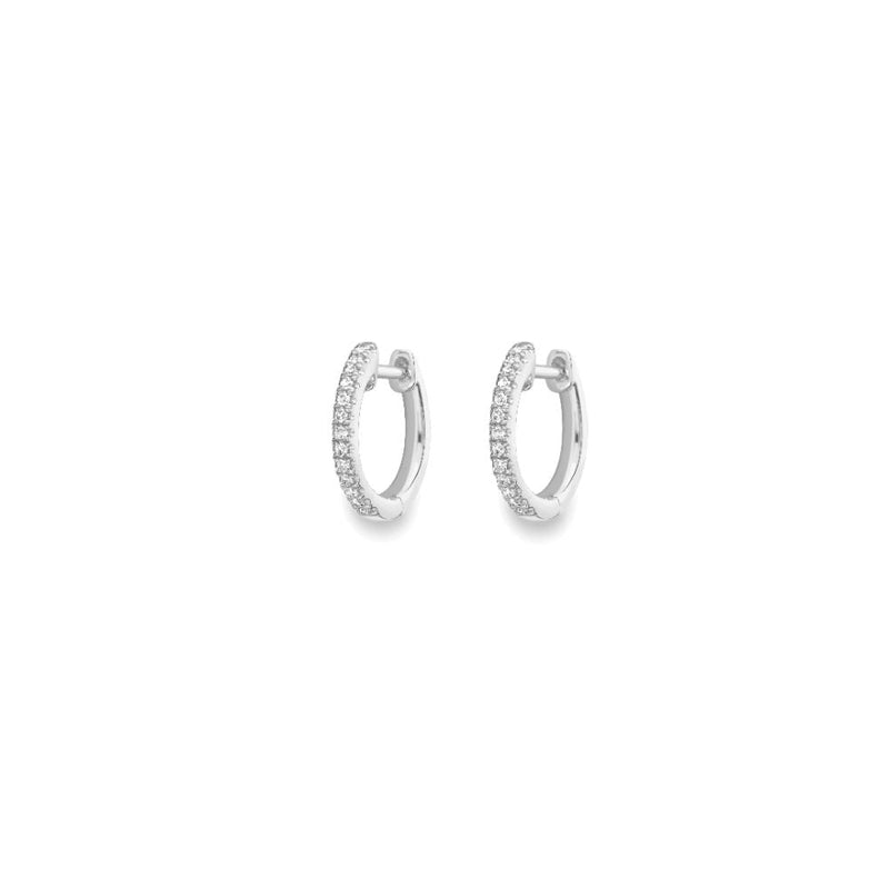 9ct White Gold 0.90ct Diamond 10mm Huggie Hoop Earrings