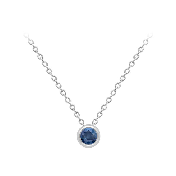 9ct White Gold Sapphire Necklace