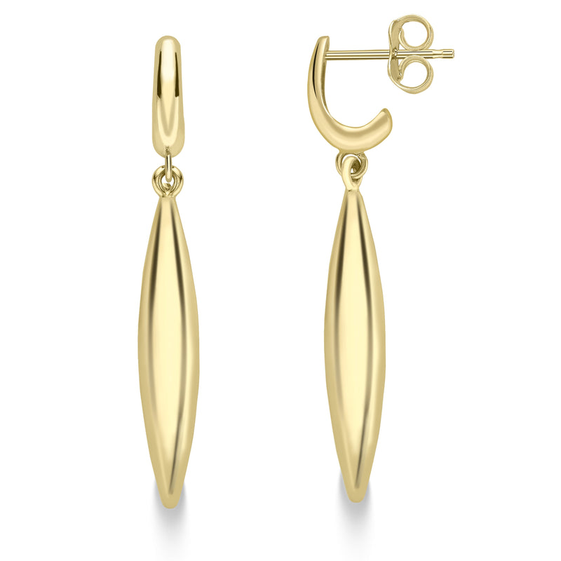 9ct Gold Spiral Drop Earrings