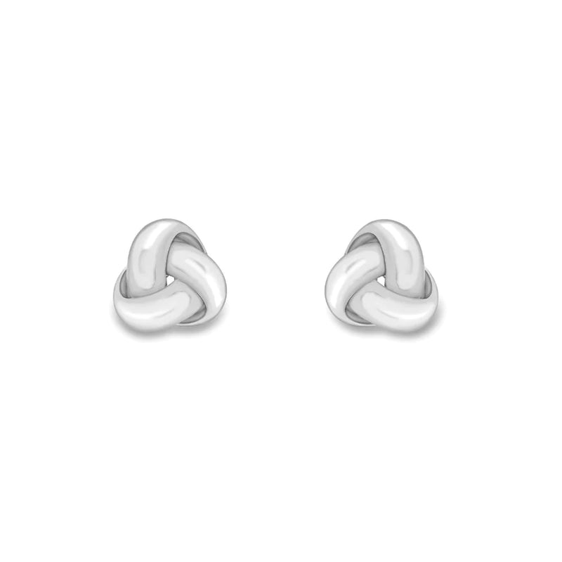 9ct White Gold 5mm Knot Earrings