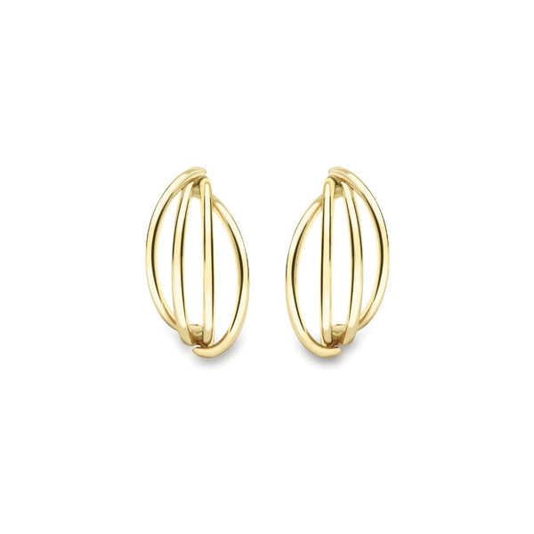 9ct Gold Wavy Stud Earrings
