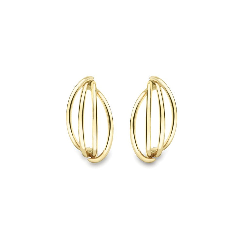 9ct Gold Wavy Stud Earrings
