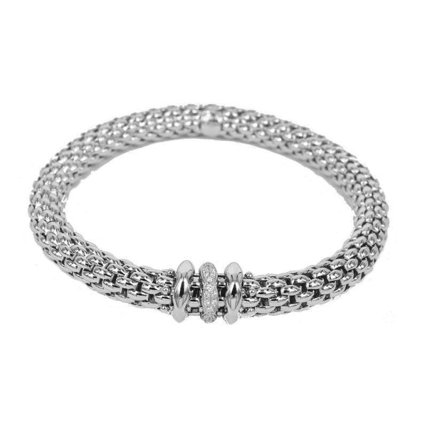 FOPE Flex'it Love Nest 18ct White Gold Diamond Bracelet 451B BBRM