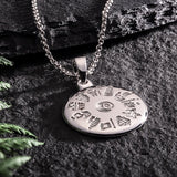 History of Ireland Round Disc Silver Necklace