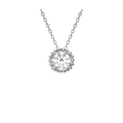 9ct Gold Cubic Zirconia Halo Necklace