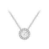 9ct Gold Cubic Zirconia Halo Slider Necklace