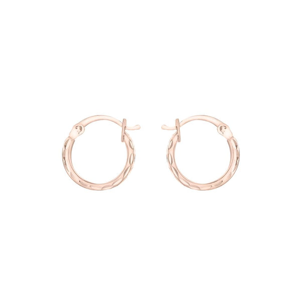 9ct Rose Gold 10mm Hoop Earrings