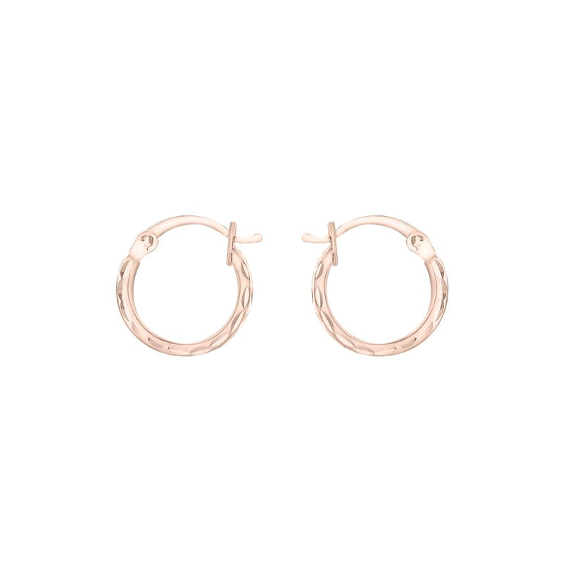 9ct Rose Gold 10mm Hoop Earrings