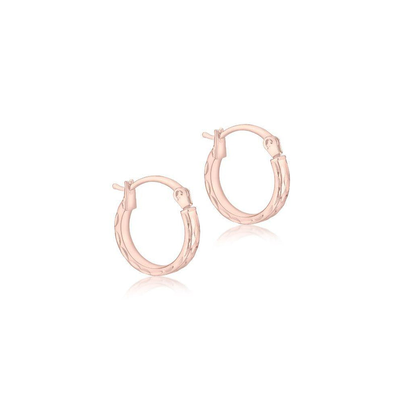 9ct Rose Gold 10mm Hoop Earrings