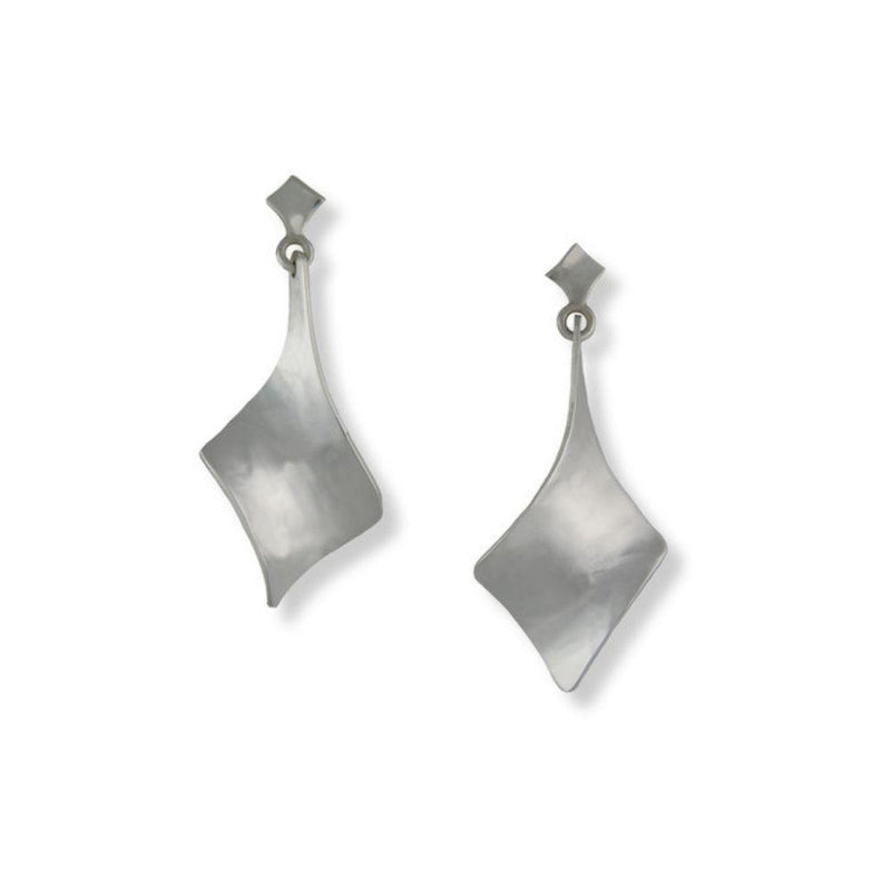 Seamus Gill Silver Twist Long Drop Earrings