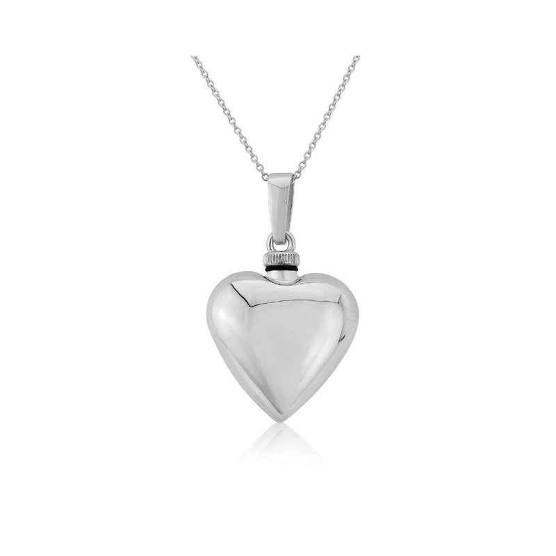 Sterling Silver Heart Ash Urn Bottle Necklace