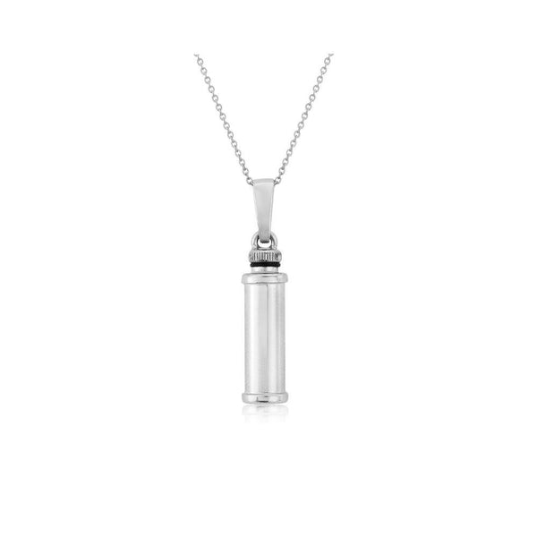 Sterling Silver Cylinder Ash Urn Bottle Necklace