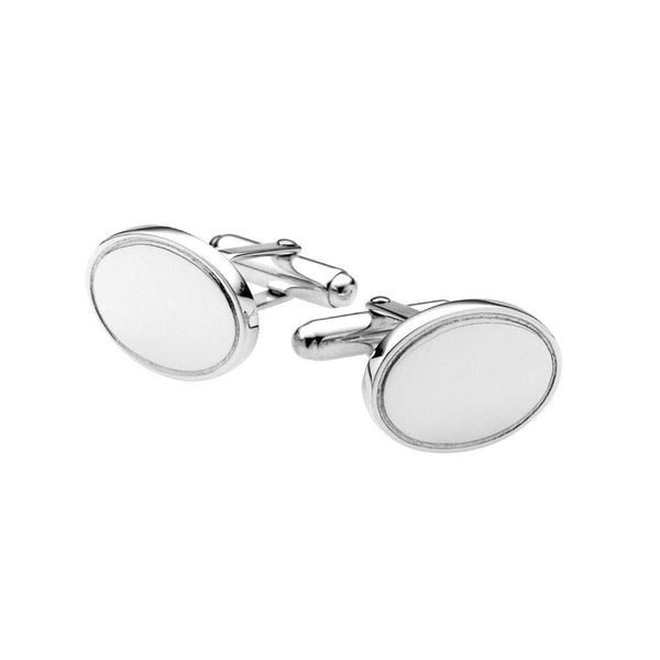 Sterling Silver Polished Oval Cufflinks