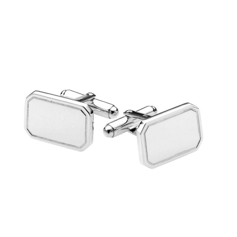 Sterling Silver Polished Rectangle Cufflinks