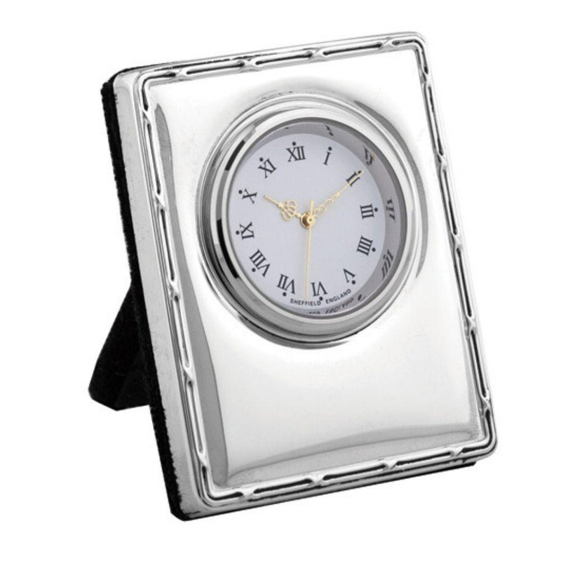 Sterling Silver Mini Ribbon Design Clock
