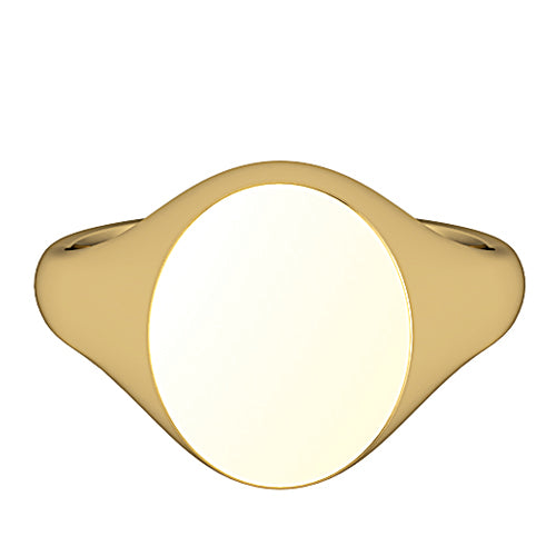 9ct Gold Large 12mm x 10mm Oval Signet Ring
