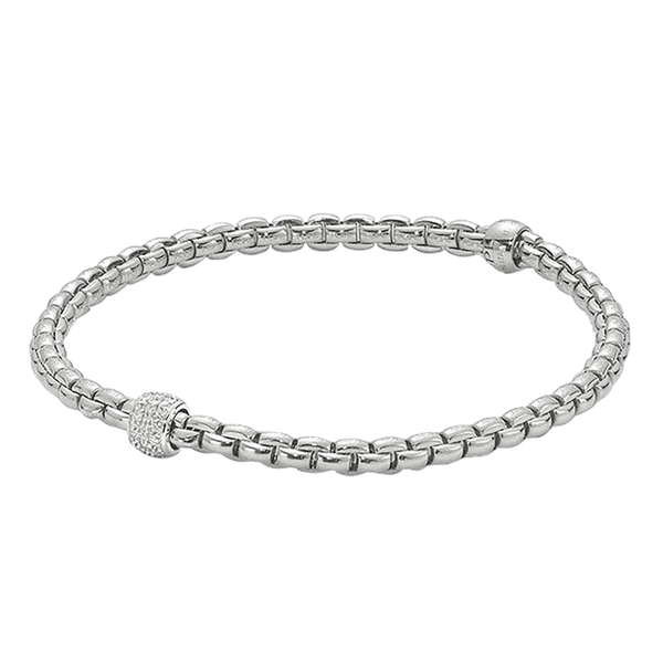 FOPE Flex'it Eka Tiny 18ct White Gold Diamond Bracelet 733B PAVEM