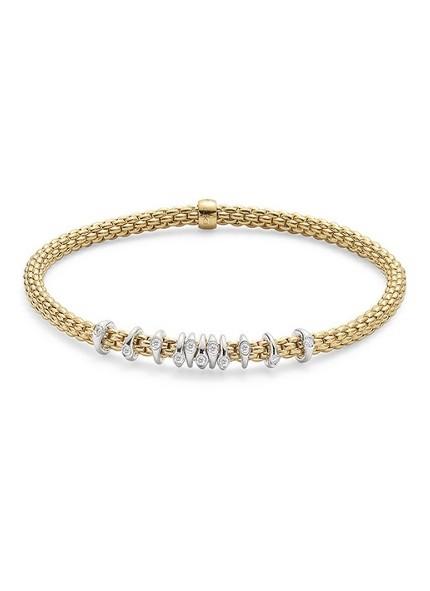 FOPE Flex'it Prima 18ct Yellow Gold Diamond Bracelet 747B BBRM