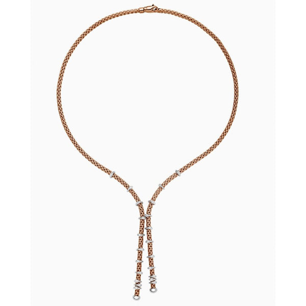 FOPE Flex'it Prima 18ct Rose Gold Rope Necklace 747C BBR