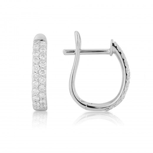 18ct Gold Diamond Creole Earrings