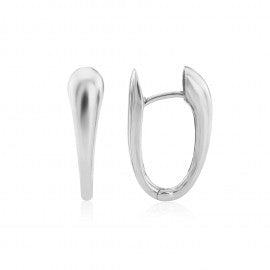 9ct Gold 17mm x 4mm Tapered Drop Hoop Earrings