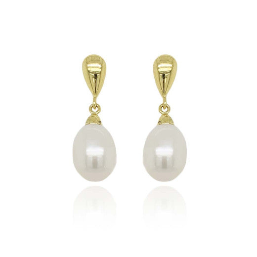 9ct Gold Culture Pearl Teardrop Earrings