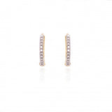 9ct Yellow / White 0.08ct Diamond 12mm x 2mm Hoop Earrings