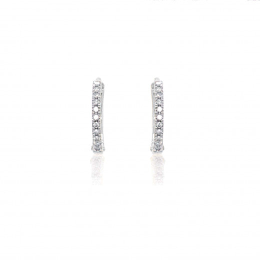 9ct Gold Diamond Hoop Earrings