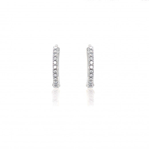 9ct Gold 0.08ct Diamond 12mm Hoop Earrings