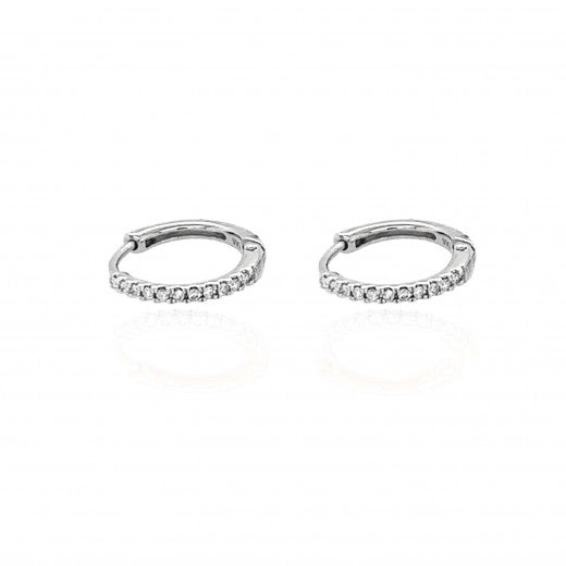 9ct Gold Diamond Hoop Earrings