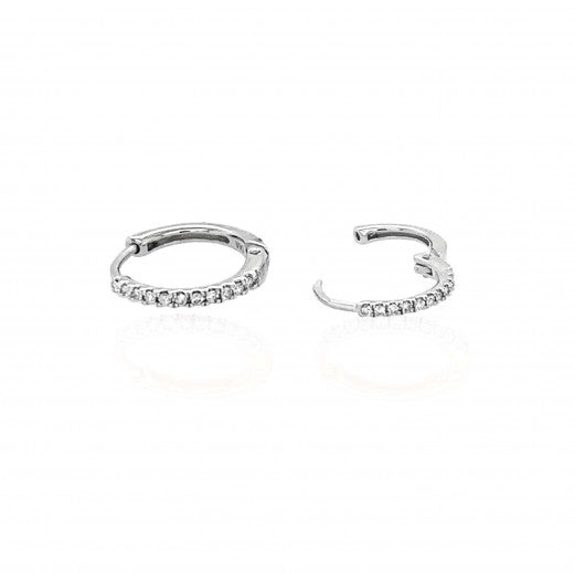 9ct Gold Diamond Hoop Earrings