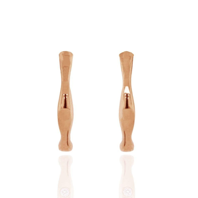 9ct Rose Gold Plain Bones Earrings