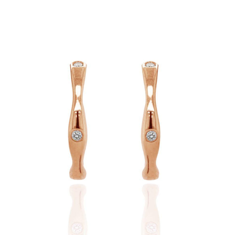 9ct Rose Gold Diamond Bones Earrings