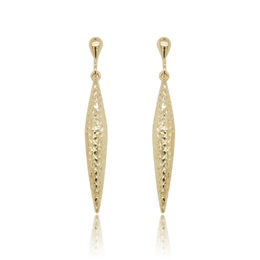 9ct Gold Textured Bomb Drop Earrings