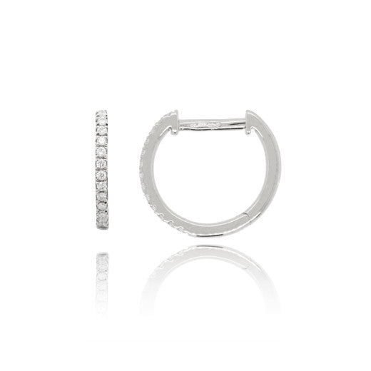 9ct Gold Diamond Hoop Earrings