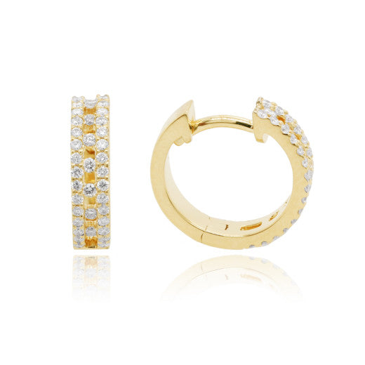 18ct Gold 0.23ct Diamond Hoop Earrings