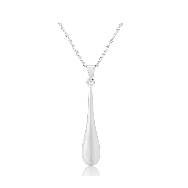 9ct White Gold Drop Necklace