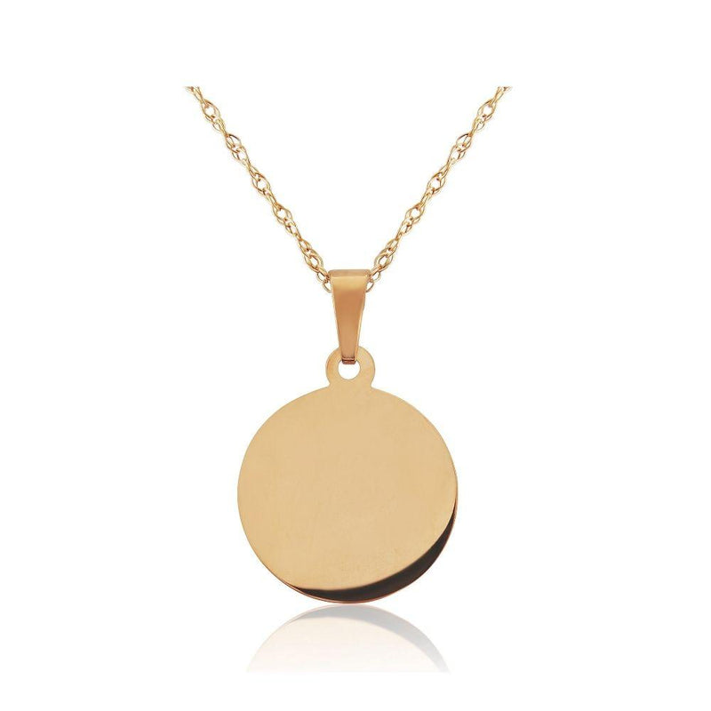9ct Rose Gold Round Disc Necklace