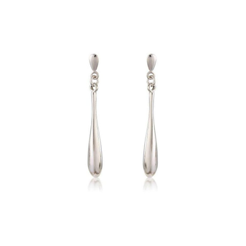 9ct White Gold Drop Earrings