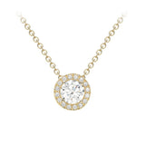 9ct Gold Cubic Zirconia Halo Slider Necklace