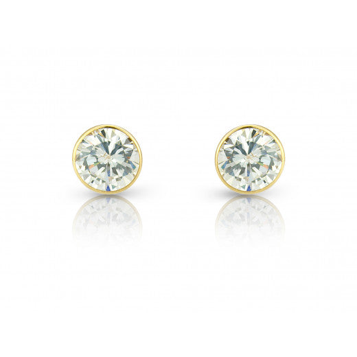 9ct Gold 6mm Round Cubic Zirconia Stud Earrings