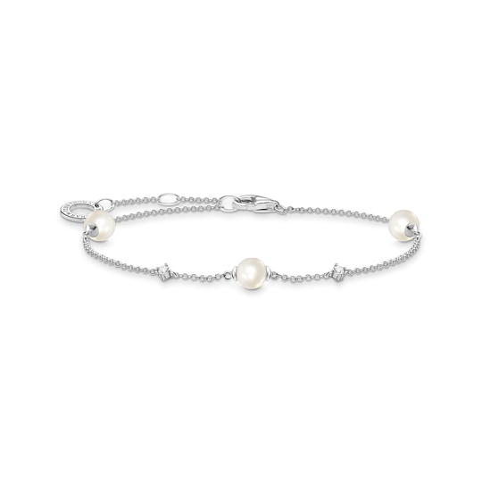 Thomas Sabo Sterling Silver Cubic Zirconia Pearl Bracelet A2038-167-14
