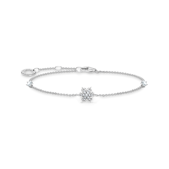 Thomas Sabo Sterling Silver Cubic Zirconia Snowflake Bracelet A2082-051-14-L
