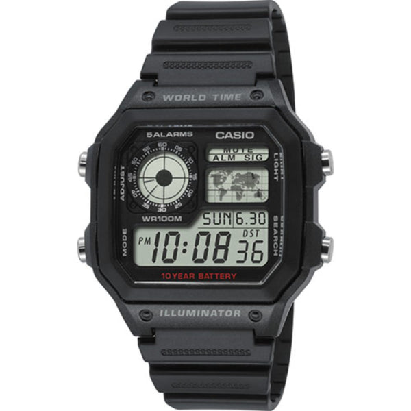 Casio World Time Black Watch AE-1200WH-1AVEF
