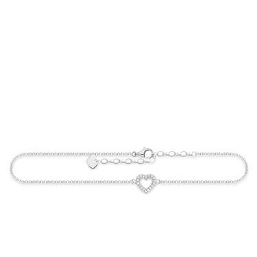 Thomas Sabo Heart Cubic Zirconia silver anklet AK0007-051-14