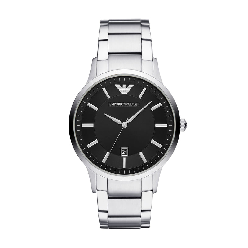 Emporio Armani Reanto Steel Black Mens Watch AR11181