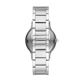 Emporio Armani Reanto Quartz Silver Steel Black Dial 43mm Watch AR11181