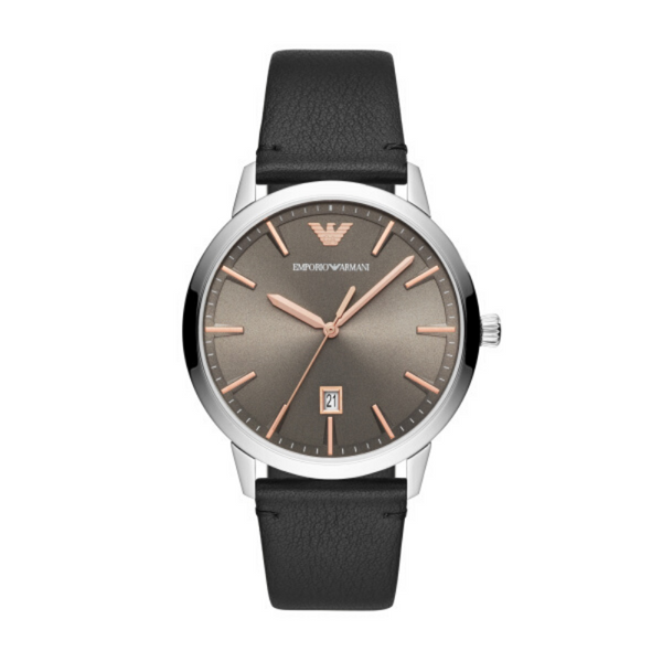 Bannon Ruggero Emporio Watch AR11277 Black Quartz 43mm Jewellers Leather Armani –