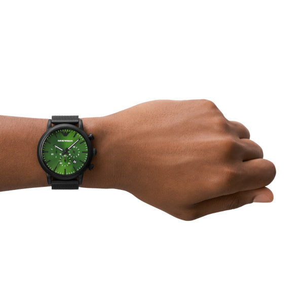 Emporio Armani Luigi Black Steel 46mm Mens Watch AR11470