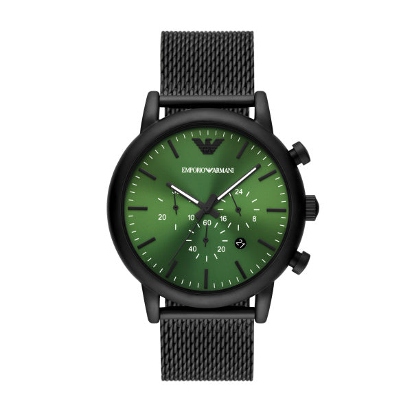 Emporio Armani Luigi Black Steel 46mm Mens Watch AR11470